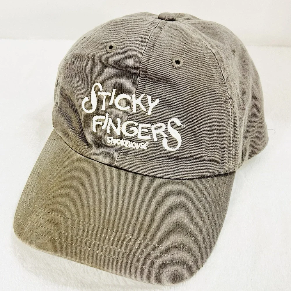 Sticky Fingers Smokehouse Restaurant Hat‎ Cap Adjustable Strapback Gray Outdoors